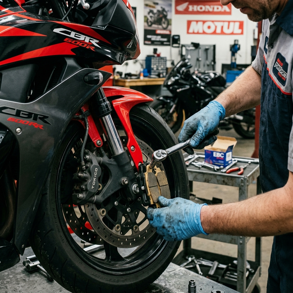 How to change brake pads on HONDA CBR600